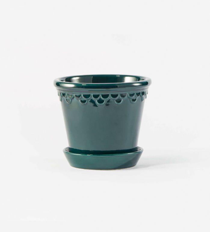 Glazed Blue Pot - 16cm