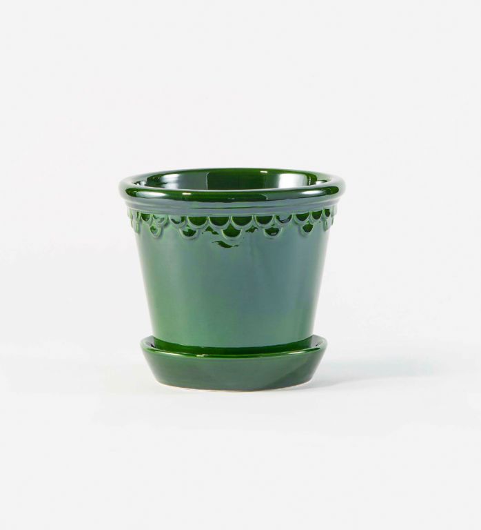 Glazed Emerald Pot - 21cm