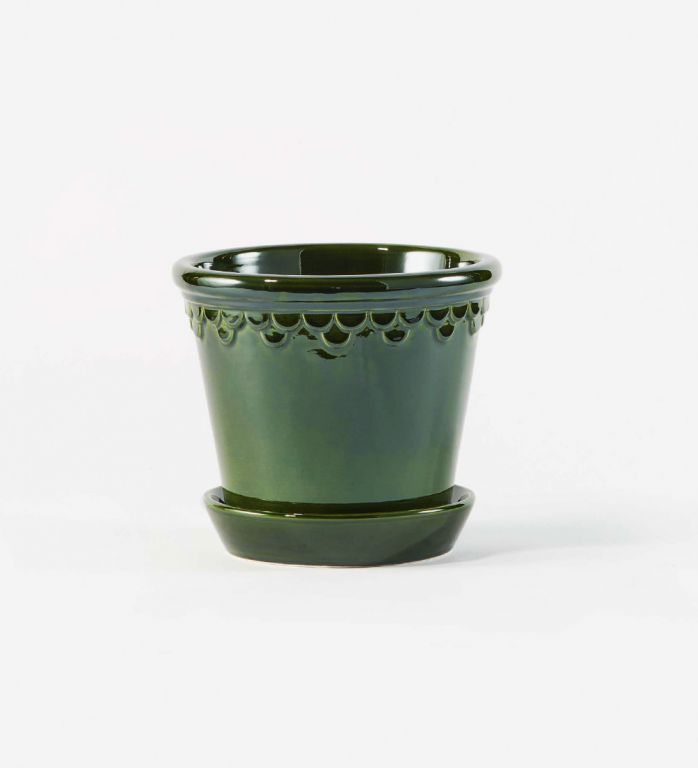 Glazed Emerald Pot - 21cm