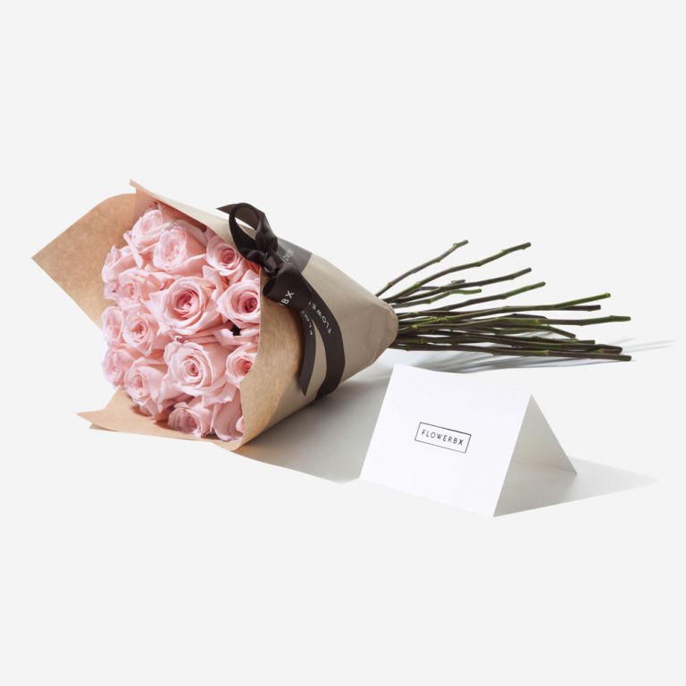 20 Pink Sweet Avalanche Rose Stems wrapped in our signature gift wrapping. Available at checkout.