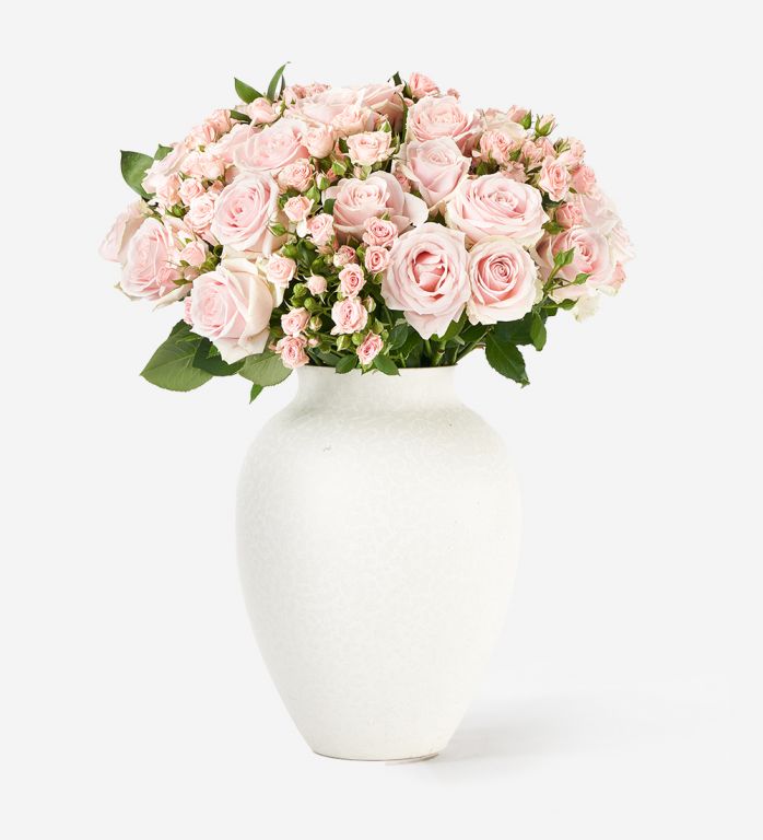 Pink 001 - Extraordinary (70 Stems) in a Large Mayfair Blanc Vase