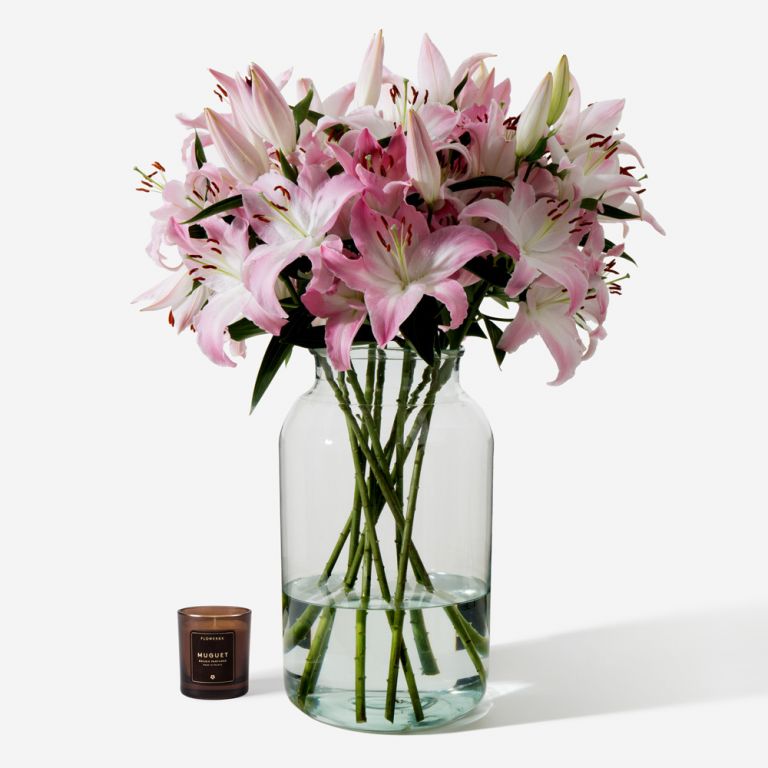 10 stems in a Large Apothecary Vase