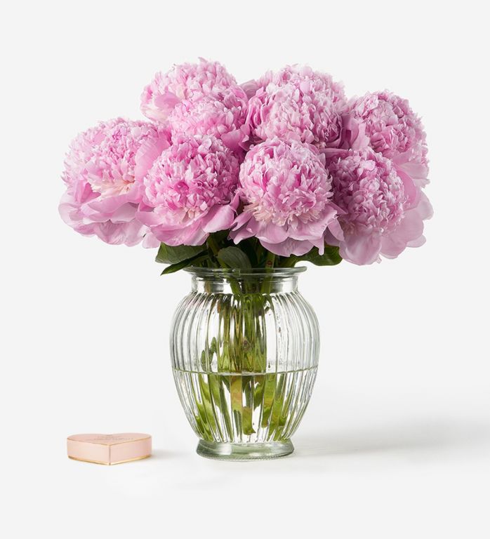 20 stems of Angel Cheeks Peony & Pink Champagne Chocolate Truffles - Please Note Vase is Not Included