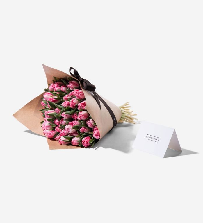 50 stems wrapped in our signature gift wrapping. Available at checkout.
