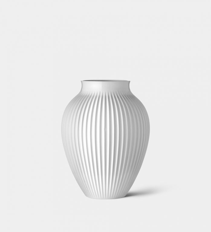 Small Ridged Mayfair White Vase