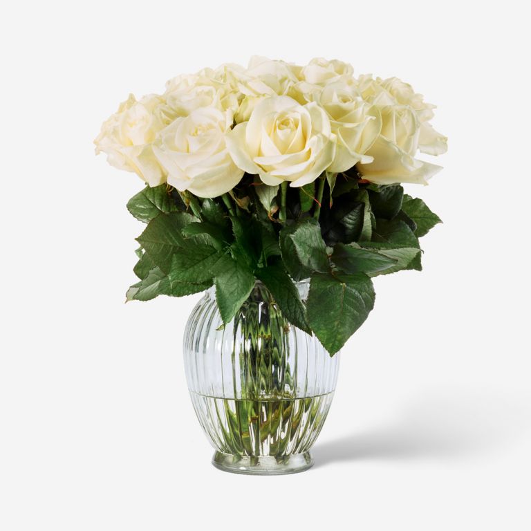 Royal Windsor Rose Vase Set, Ivory Avalanche