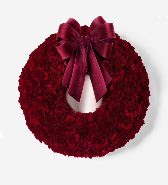 Red Carnation Indoor Wreath