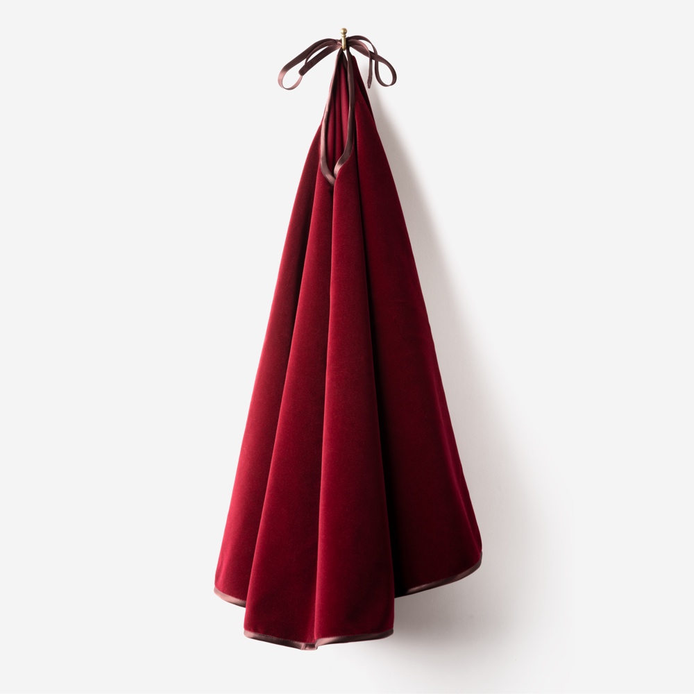 Velvet Tree Skirt-Ruby Red
