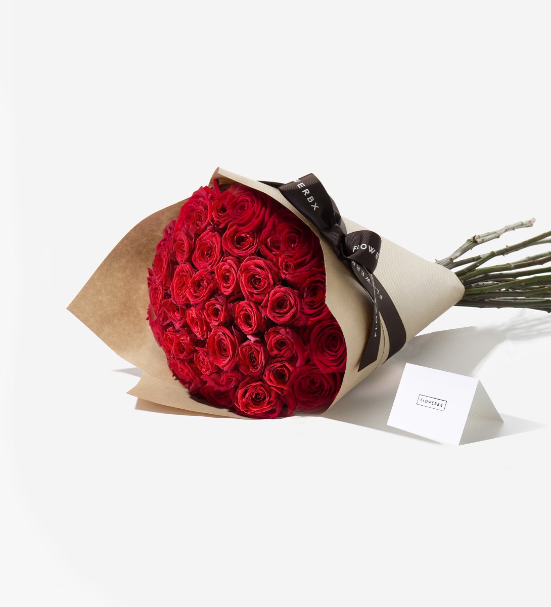 50 Red Roses | Red Naomi Rose Bouquet | FLOWERBX UK
