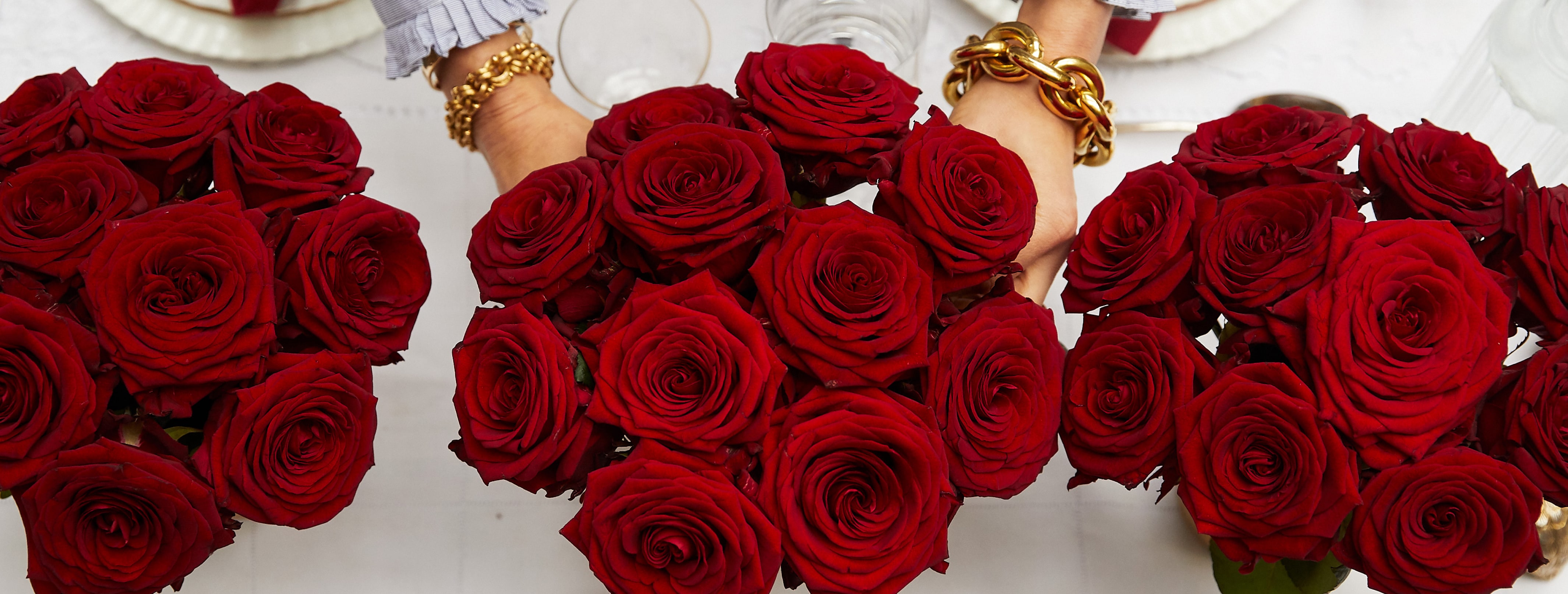 3 red rose bouquets